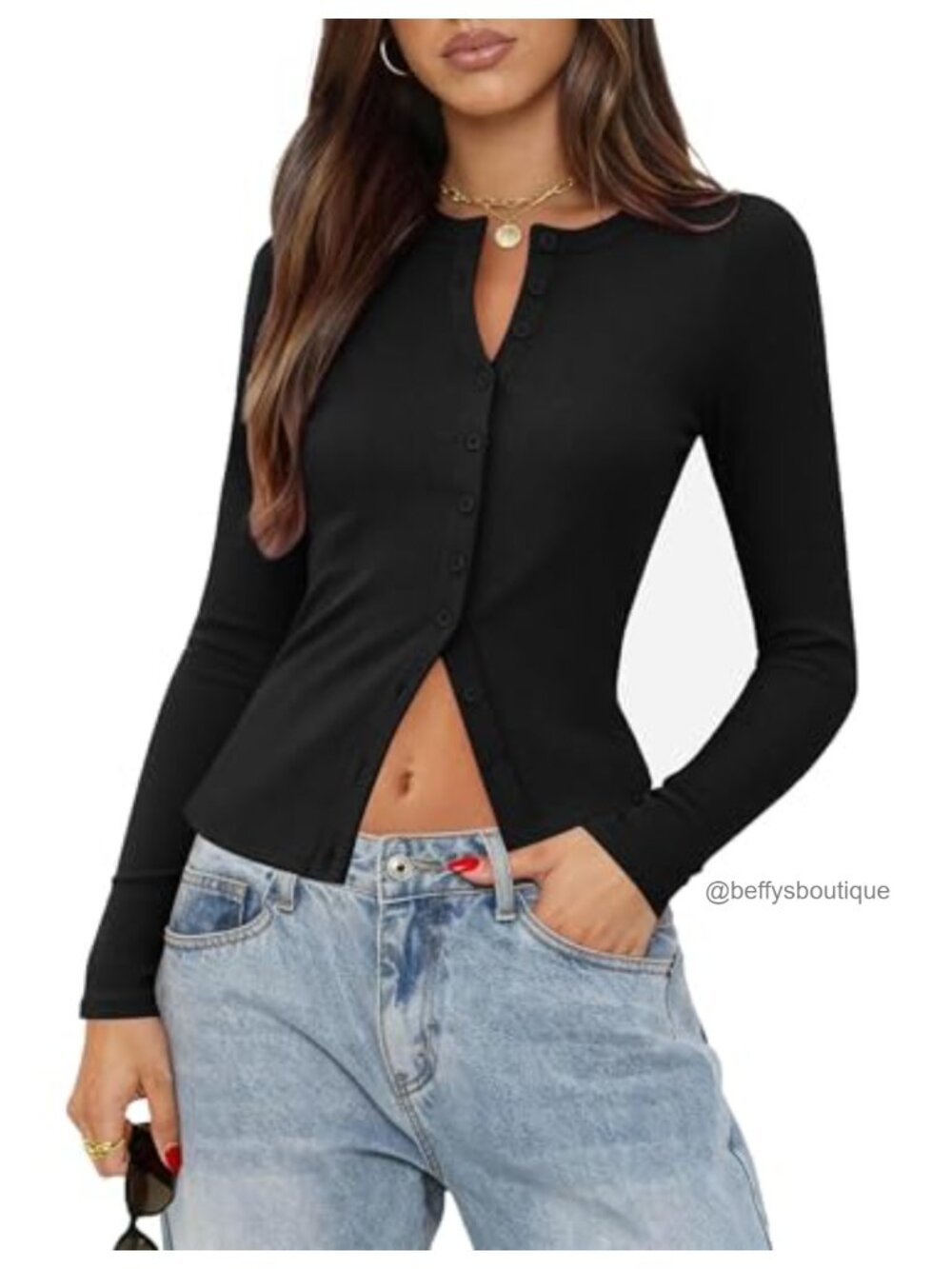 Women's Ribbed Button Up Cardigan Long Sleeve Lightweight Sweater